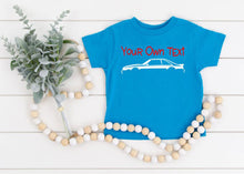 Load image into Gallery viewer, Your Own Text Mustang (Choose your Car) Infant and Toddler Apparel