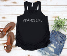 Load image into Gallery viewer, #DanceLife Girls and Ladies Flowy Racerback Tank Top