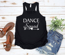 Load image into Gallery viewer, Dance Squad Girls and Ladies Flowy Racerback Tank Top