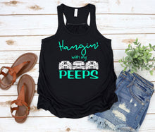 Load image into Gallery viewer, Hangin' with my Peeps (Mustang) Ladies Flowy Racerback Tank Top