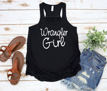 Load image into Gallery viewer, Wrangler Girl Girls and Ladies Flowy Racerback Tank Top