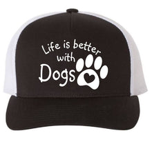Load image into Gallery viewer, Life is Better with Dogs Adult 5 Panel Baseball Cap