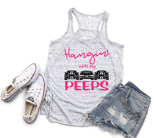 Load image into Gallery viewer, Hangin' with my Peeps (Mustang) Ladies Flowy Racerback Tank Top