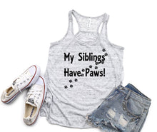 Load image into Gallery viewer, My Siblings have Paws Girls Racerback Flowy Tank Top