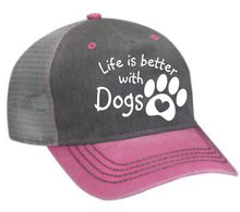 Load image into Gallery viewer, Life is Better with Dogs Adult 5 Panel Baseball Cap