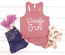 Load image into Gallery viewer, Wrangler Girl Girls and Ladies Flowy Racerback Tank Top