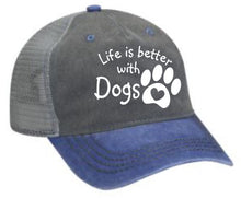 Load image into Gallery viewer, Life is Better with Dogs Adult 5 Panel Baseball Cap