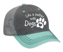 Load image into Gallery viewer, Life is Better with Dogs Adult 5 Panel Baseball Cap