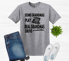 Load image into Gallery viewer, Real Grandmas Drive a Mustang Adult Unisex T-Shirt and Sweatshirt