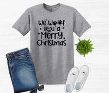 Load image into Gallery viewer, We Woof You a Merry Christmas Youth and Adult T Shirt or Sweatshirt