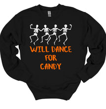 Load image into Gallery viewer, Will Dance for Candy Halloween Youth and Adult Unisex T Shirt or Sweatshirt