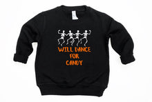 Load image into Gallery viewer, Will Dance for Candy Halloween Toddler T Shirt and Sweatshirt