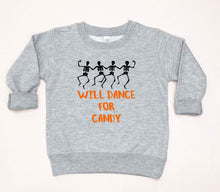 Load image into Gallery viewer, Will Dance for Candy Halloween Toddler T Shirt and Sweatshirt