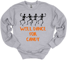 Load image into Gallery viewer, Will Dance for Candy Halloween Youth and Adult Unisex T Shirt or Sweatshirt
