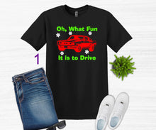 Load image into Gallery viewer, Oh, What Fun it is to Drive.... Adult T Shirt or Sweatshirt Choose your Mustang!