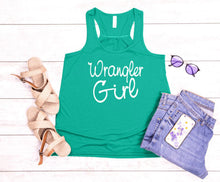 Load image into Gallery viewer, Wrangler Girl Girls and Ladies Flowy Racerback Tank Top