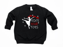 Load image into Gallery viewer, Ho Ho Ho Pointe Your Toes Christmas Toddler, Youth and Adult T Shirt or Sweatshirt