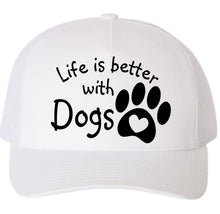 Load image into Gallery viewer, Life is Better with Dogs Adult 5 Panel Baseball Cap