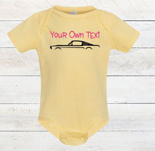 Load image into Gallery viewer, Your Own Text Mustang (Choose your Car) Infant and Toddler Apparel