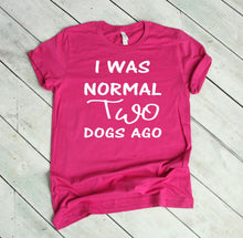 Load image into Gallery viewer, I was Normal Two Dogs Ago Adult Unisex T Shirt or Sweatshirt Personalization available