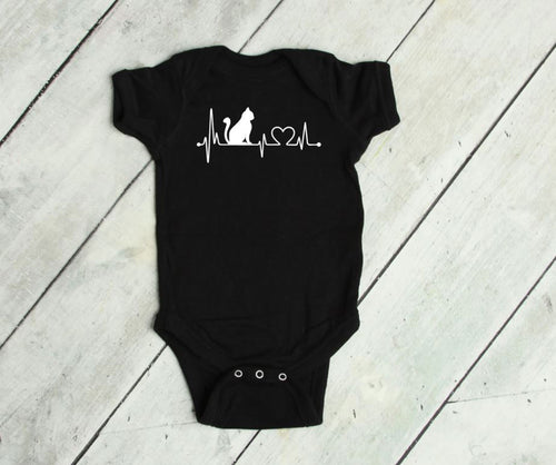 Cat Heartbeat Infant Bodysuit & Toddler Short & Long Sleeve Apparel