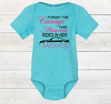 Load image into Gallery viewer, Forget the Carriage This Princess Rides in Her Mom's (any name) Mustang (your choice of car) Infant and Toddler Apparel