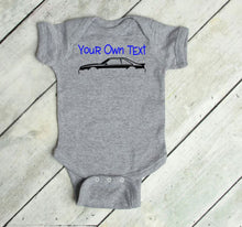 Load image into Gallery viewer, Your Own Text Mustang (Choose your Car) Infant and Toddler Apparel