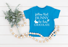 Load image into Gallery viewer, Follow that Bunny He Has Chocolate Easter Infant and Toddler Apparel