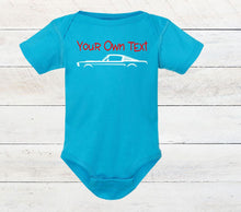Load image into Gallery viewer, Your Own Text Mustang (Choose your Car) Infant and Toddler Apparel