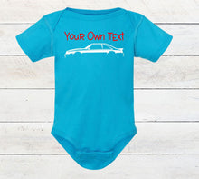 Load image into Gallery viewer, Your Own Text Mustang (Choose your Car) Infant and Toddler Apparel