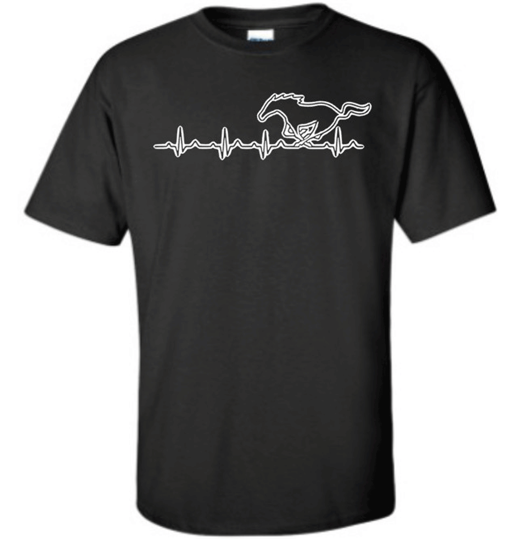 ****CLEARANCE**** Adult Mustang Heartbeat Unisex T Shirt READY TO SHIP