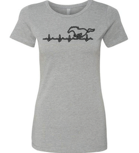 ****CLEARANCE**** Ladies Fitted T Shirts Mustang Heartbeat