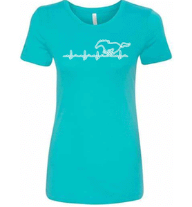****CLEARANCE**** Ladies Fitted T Shirts Mustang Heartbeat