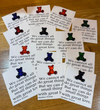 Load image into Gallery viewer, Colorful bears on cards with inspirational text on a wooden surface