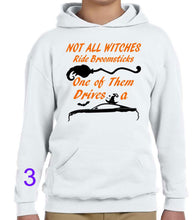 Load image into Gallery viewer, ***CLEARANCE*** Not all Witches Drive a Broomstick Mustang Adult Unisex Pullover Hoodie