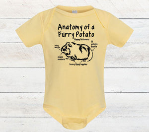 Anatomy of a Furry Potato (Guinea Pig) Infant Bodysuit & Toddler T Shirt