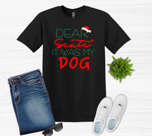 Load image into Gallery viewer, black t shirt with Christmas themed text