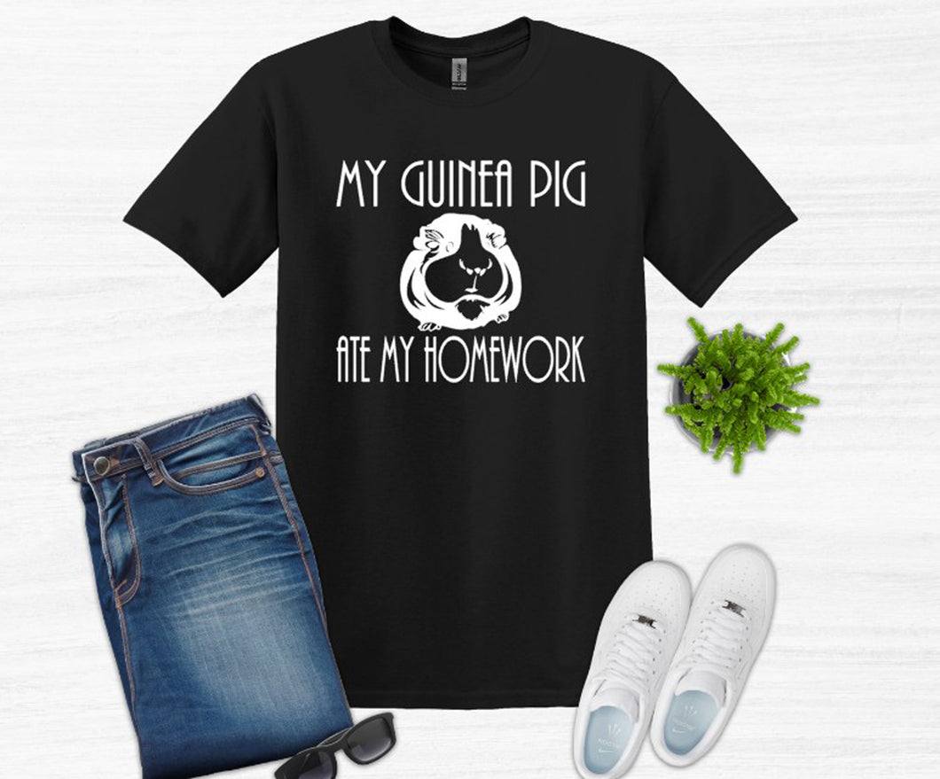 My Guinea Pig Ate My Homework Youth and Adult Unisex T-Shirt or Sweatshirt