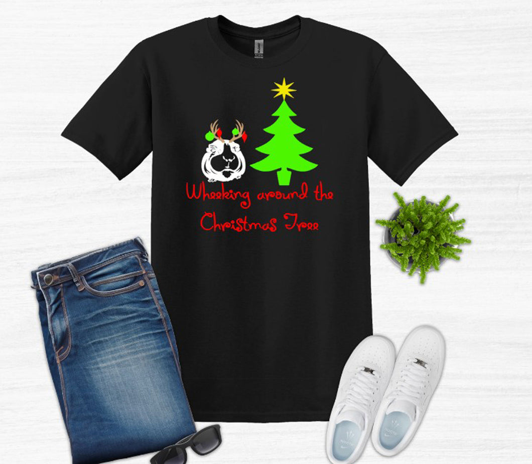 Wheeking Around the Christmas Tree Youth and Adult T Shirt or Sweatshirt