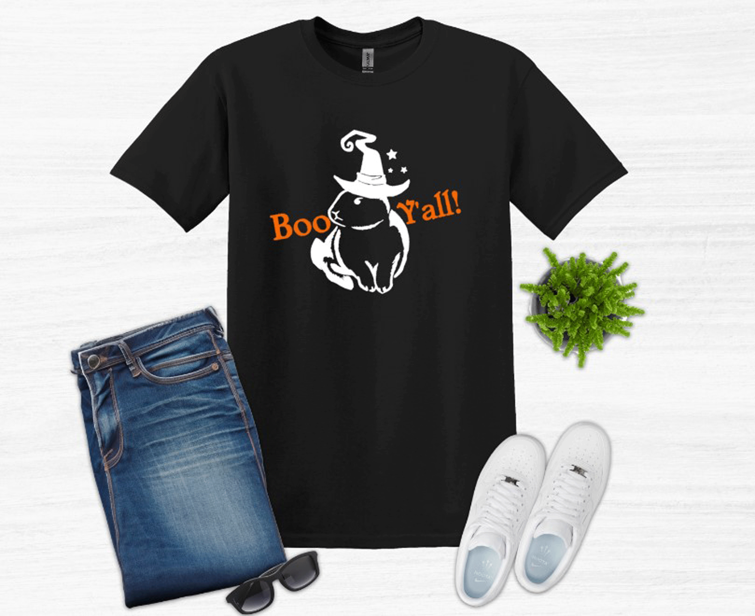 Boo Y'all Rabbit Halloween Youth and Adult T Shirt or Sweatshirts