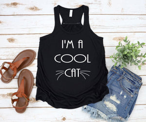 I'm a Cool Cat Youth Racerback Flowy Tank Top