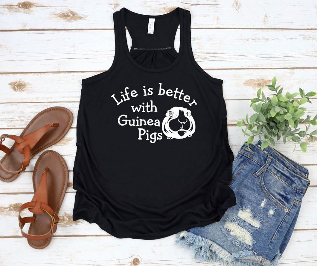 Life is Better with Guinea Pigs Youth Racerback Flowy Tank Top