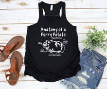 Load image into Gallery viewer, Anatomy of a Furry Potato (Guinea Pig) Women Flowy Racerback Tank Top