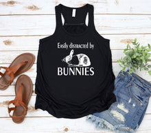 Load image into Gallery viewer, Easily Distracted by Bunnies Women Flowy Racerback Tank Top