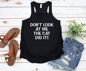 Don't Look at Me The Cat Did It Youth Racerback Flowy Tank Top