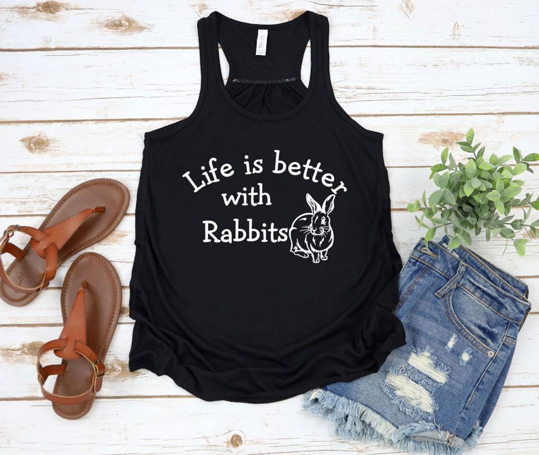 Life is Better with Rabbits Youth Racerback Flowy Tank Top