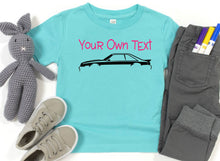 Load image into Gallery viewer, Your Own Text Mustang (Choose your Car) Infant and Toddler Apparel