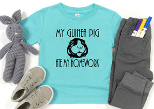 My Guinea Pig Ate My Homework Toddler T Shirt