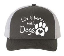Load image into Gallery viewer, Life is Better with Dogs Adult 5 Panel Baseball Cap