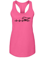 Load image into Gallery viewer, Pink tank top with a black graphic design on a white background